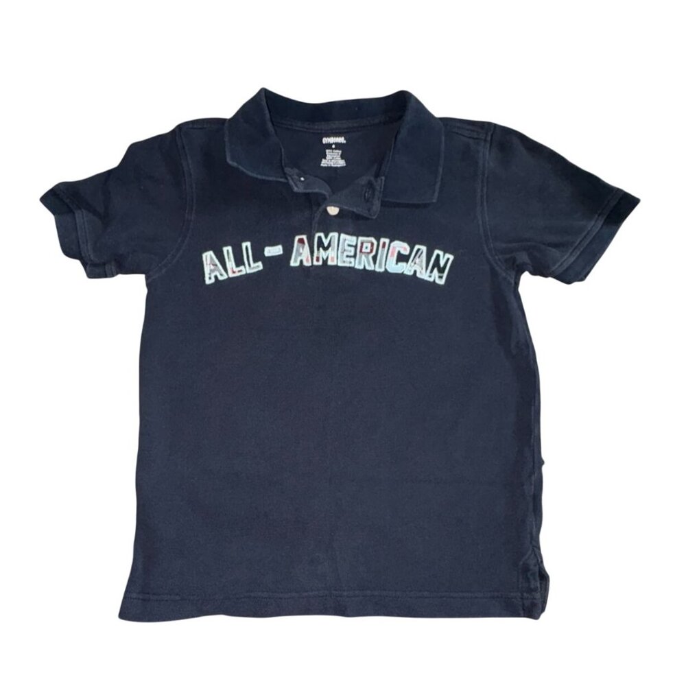 Gymboree Boys 'All-American' Short Sleeve Polo Shirt-Blue-Size 6-GUC